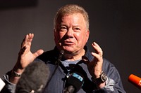 William Shatner at Rocketlab Facility opening, 12 October 2018. Original public domain image from Flickr