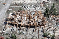 A U.S. Customs and Border Protection Air and Marine Operations UH-60 Black Hawk flight crew conduct a flyover of the Florida panhandle in the aftermath of Hurricane Michael as the storm left a swath of destruction across the area near Panama City, Florida, October 11, 2018.