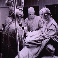 Open-heart surgery, NIH, 1955.Original public domain image from Flickr 