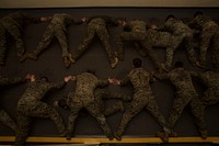 U.S. Marines with the 13th Marine Expeditionary Unit (MEU), exercise during a Marine Corps Martial Arts Program course aboard the San Antonio-class amphibious transport dock USS Anchorage (LPD 23), Dec. 10, 2018.