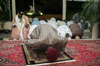 Muslim prayers. Original public domain image from Flickr