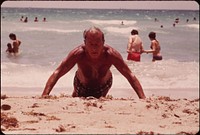 Lives of the Many Elderly Persons Who Have Chosen South Beach for Their Retirement Years Revolve Around the Beach. It Is the Longest Stretch of Public Beach in the Area. Photographer: Schulke, Flip, 1930-2008. Original public domain image from Flickr