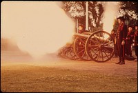 Members of the New Ulm Battery Firing a Salute in New Ulm Minnesota.