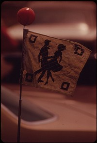 Pennant of Square-Dance Club Flies From Auto Aerial at the Century Village Retirement Community. Photographer: Schulke, Flip, 1930-2008. Original public domain image from Flickr