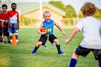 Youth Flag Football skills assessment and coaches draft at Jaycee Park, September 12, 2019, North Carolina, USA. Original public domain image from Flickr