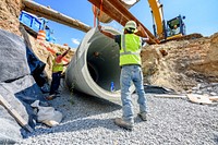 Town Creek Culvert construction, September 24, 2019. Original public domain image from Flickr