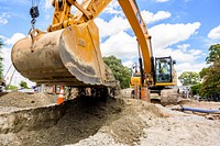 Town Creek Culvert construction site, June 19, 2019. Original public domain image from Flickr