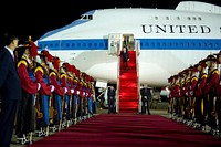 Secretary of Defense Robert M. Gates arrives at Seoul Air Base, South Korea, July 19, 2010.