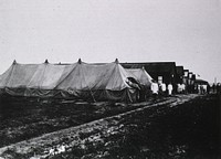 U.S. Army. Camp Hospital No.5 (Base Section No.2), Genicart, France: Row of Wards for contagious. Original public domain image from Flickr