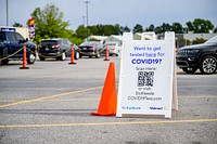 COVID-19 at the drive-thru test center at WalMart on Greenville Boulevard on Wednesday, May 13, 2022, North Carolina, photo by Aaron Hines. Original public domain image from Flickr