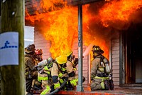 GFR Live Burn Training. Greenville Fire/Rescue and Pitt Community College Fire-Rescue Training Program perform a live burn training exercise on December 13, 2019. Original public domain image from Flickr