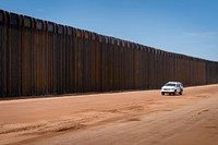 Recently constructed panels at the new border wall system project near Naco, Arizona on August 12, 2020.