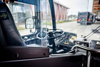 Plexiglass shields are being installed in GREAT busses to better protect riders and drivers when entering and exiting, Greenville, date unknown. Original public domain image from Flickr