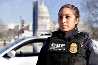 U.S. Customs and Border Protection officers with the Office of Field Operations stand their posts as they support security operations of the 59th Presidential Inauguration in Washington D.C, January 19, 2021.