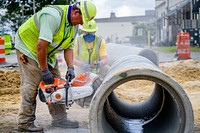 The Town Creek Culvert project continues to move forward as the area of Reade Circle and Evans Street nears completion and work continues on 8th Street near Dickinson Avenue. July 8, 2020. Original public domain image from Flickr