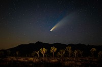 Comet in dark sky