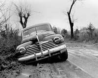 Days of Mud Gov. Car Stuck in Mud 1943 Oak Ridge