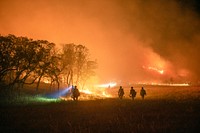 Pine Gulch Fire. Night operations on the Pine Gulch Fire in Colorado. Original public domain image from Flickr