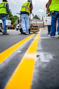 As the Town Creek Culvert project nears completion, W 8th St is paved and reopened while work at W 9th and Ficklen Streets moves quickly. September 2020. Original public domain image from Flickr