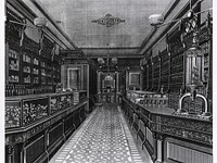 Typical pharmacy of the 1880's. Typical drugstore of the 1880's (advertising Bang's Sectional Store Fixtures). Original public domain image from Flickr