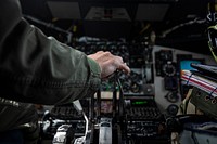 U.S. Air Force Lt. Col. Tom Cervini pilots a 108th Wing KC-135R Stratotanker over Joint Base McGuire-Dix-Lakehurst. Original public domain image from Flickr