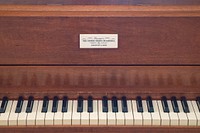 Details of a piano are seen on Tuesday, July 13, 2021, in the Cross Hall of the White House.