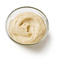 Hummus in clear bowl. Original public domain image from Flickr