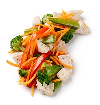 Stir fry vegetables with chicken breast. Original public domain image from Flickr