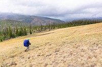 Backpacker on the trial. Original public domain image from Flickr