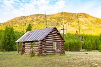 Calfee Creek Patrol Cabin sunrise. Original public domain image from Flickr