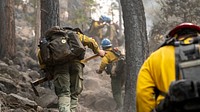 Firefighters at the Dixie Fire, Lassen National Forest, California. Original public domain image from Flickr