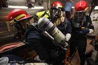 Sailors assigned to the Arleigh Burke-class guided-missile destroyer USS Porter (DDG 78) conduct General Quarters operations in Plymouth, United Kingdom, September 30, 2021. (U.S. Navy photo by Mass Communication Specialist 2nd Class Katie Cox). Original public domain image from Flickr