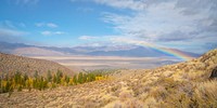 Rainbow, dry mountain landscape. Original public domain image from Flickr