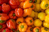 Colorful peppers, vegetable background. Original public domain image from Flickr