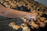 Freshly baked blueberry scones. Original public domain image from Flickr