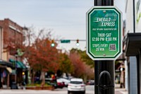 Emerald Express Uptown Trolley, November 5, 2021, North Carolina, USA. Original public domain image from Flickr