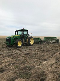 Rangemaster drill seeding Castleford Butte. Original public domain image from Flickr