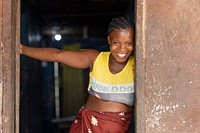 Emmah Sesay at her home in Petifu Junction, Port Loko, Sierra Leone on 9th August 2021. Emmah is 20 years old and this is her second pregnancy.  Original public domain image from Flickr