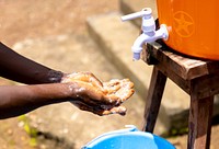 Outdoor handwashing station. Original public domain image from Flickr