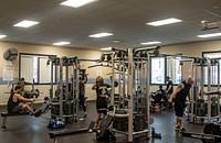 Soldiers from across the division conduct physical exercise at Magrath Gym and the Monti Fitness Center after the Thanksgiving Holiday on Fort Drum, NY, November 29, 2021. Original public domain image from Flickr