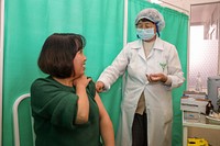 The United States delivers 49,140 COVID-19 vaccine doses to Kyrgyzstan on December 13, 2021. [U.S. government photo/ Public Domain]