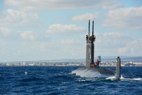 211214-N-NO901-0003 LIMASSOL, Cyprus (Dec. 14, 2021) The Los Angeles-class submarine USS Albany (SSN 753), operating in the U.S. Sixth Fleet area of operations, conducts a brief stop for personnel in Limassol, Cyprus, Dec. 14, 2021. U.S. Naval Forces Europe and Africa headquartered in Naples, Italy, conducts the full spectrum of joint and naval operations, often in concert with allied and interagency partners, in order to advance U.S. national interests, security and stability in Europe and Africa. (U.S. Navy courtesy photo)