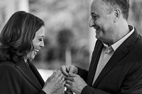 Vice President Kamala Harris and Second Gentleman Douglas Emhoff, joined by their family and Rabbi Peter Berg of The Temple Atlanta, participate in a blessing of the Mezuzah, Thursday, October 7, 2021, at the Vice President’s Residence in Washington D.C. (Official White House Photo by Cameron Smith)