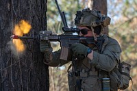 A Soldier with 1st Battalion, 509th Infantry Regiment "Geronimo," engages Soldiers with 1st Brigade Combat Team, 10th Mountain Division during a training exercise at the Joint Readiness Training Center (JRTC) on Fort Polk, La., Jan. 17, 2022. The 1-509th IN is an airborne infantry unit and serves as the Opposing Force (OPFOR) at the JRTC. (U.S. Army photo by Sgt. Kevin Dunnaway)