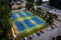 Tennis and Shuffleboard Courts at Elm Street Park, 2021. Original public domain image from Flickr