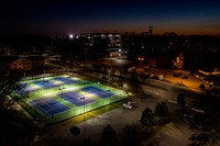 Tennis and Shuffleboard Courts at Elm Street Park, 2021. Original public domain image from Flickr