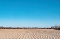 Mississippi farm field rows during the winter on January 29, 2022. USDA Media by Lance Cheung.