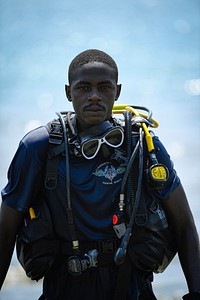 MOMBASA, Kenya (Feb. 16, 2022) Kenyan diver Cpl. Hamisi Eregae poses for a portrait during dive training at exercise Cutlass Express 2022 in Mombasa, Kenya, Feb. 16, 2022. Cutlass Express 2022, sponsored by U.S. Africa Command and conducted by U.S. Naval Forces Africa, is designed to improve regional cooperation among participating nations in order to increase maritime safety and security in the East Africa regions. (U.S. Navy Photo by Chief Mass Communication Specialist Justin Stumberg)