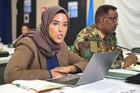 AMISOM, SNA military commanders meet over transition to new missionLegal Advisor in the office of the Somali president, Yasmin Ahmed, speaks during the opening session of the AMISOM Sector Commanders' Conference in Mogadishu, Somalia on 14 March 2022. AMISOM photo / Fardosa Hussein