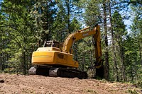 Confederated Salish and Kootenai Tribes' commercial logging site on Flathead Reservation. Commercial projects are also used for forest management of the WUI in Lake County. This thinning project is in the same area as the Rocky Point-White Swan Forest Resilience Targeted Implemntation Plan (TIP) under Montana Focused Conservation (MFC). The purpose of the TIP is to improve forest resilience to weather and pest issues, decrease the likelihood of catastrophic wildfire in the Wildland Urban Interface, and improve forest health. Lake County, MT. June 2021. 